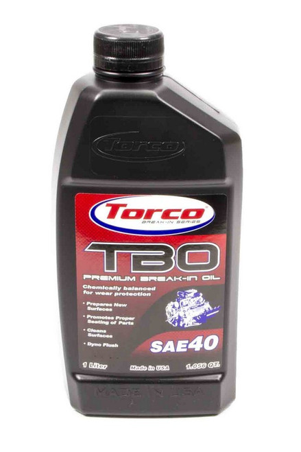 Torco A100040CE Motor Oil, TBO Break-In, High Zinc, 40W, Conventional, 1 L Bottle, Each