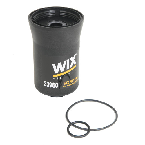 Wix Racing Filters 33960 Fuel Filter, Water Separator, 7 Micron, Canister, 6.300 in. Long, 3 3/8-8 in. Thread, Open Bottom, Plastic, Black, 6.6 L, GM Duramax, Each