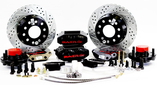 Baer Brakes 4301432B Brake System, SS4 Plus, Front, 4 Piston Caliper, 11.00 in. Drilled / Slotted Iron Rotor, 2-Piece Iron Rotor, Aluminum, Black Powdercoated, GM A-Body / F-Body / X-Body 1964-74, Kit