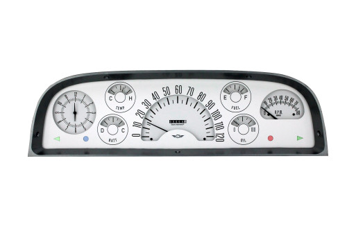 Classic Instruments CT60W Gauge Kit, Direct-Fit, Analog, Clock / Fuel Level / Oil Pressure / Speedometer / Tachometer / Voltmeter / Water Temperature, White Face, GM Fullsize Truck 1960-63, Kit