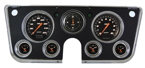 Classic Instruments CT67VSB Gauge Kit, Velocity Series, Analog, Clock / Fuel Level / Oil Pressure / Speedometer / Tachometer / Voltmeter / Water Temperature, Black Face, GM Fullsize Truck 1967-72, Kit