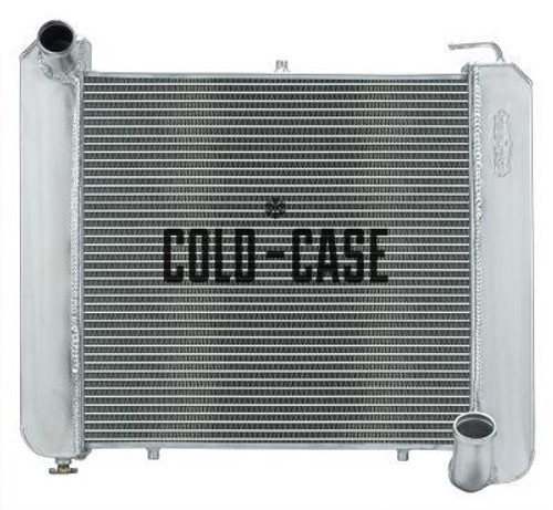 Cold Case Radiators CHV711 Radiator, 22.5 in. W x 22.75 in. H x 3 in. D, Driver Side Inlet, Passenger Side Outlet, Aluminum, Polished, Chevy Corvette 1961-62, Each