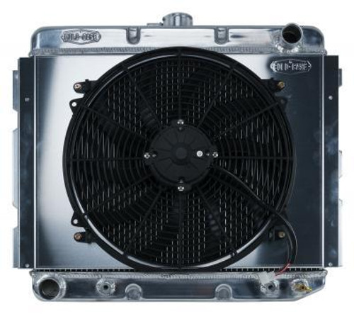 Cold Case Radiators MOP753AK Radiator and Fan, 25.5 in. W x 21.37 in. H x 6.75 in. D, Passenger Side Inlet, Driver Side Outlet, Aluminum, Polished, Automatic, Mopar B-Body / E-Body, 1968-73, Kit