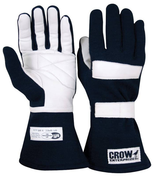 Crow Safety Gear 11674 Driving Gloves, Junior Standard, SFI 3.3/5, Double Layer, Nomex, Black, Youth Medium, Pair