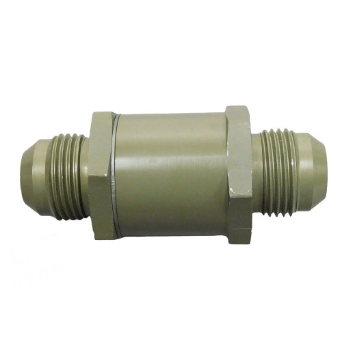 Kinsler 3098-HC Check Valve, Flapper, 12 AN Male Inlet, 12 AN Male Outlet, 1200 PSI Max, Aluminum, Green Anodized, Each