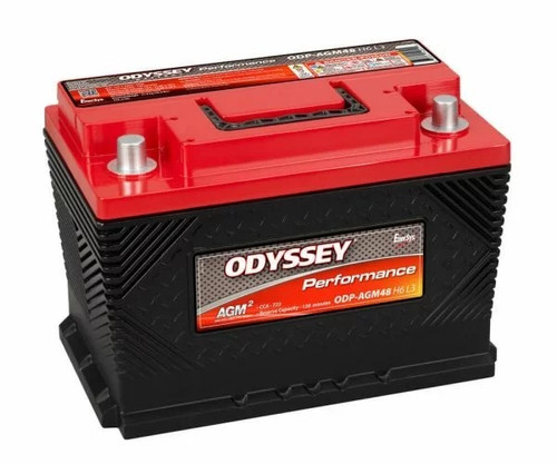 Odyssey Battery ODP-AGM48 H6 L3 Battery, Performance Series, AGM, 12V, 720 Cold Cranking Amps, Top Post Terminals, 10.9 in. L x 7.4 in. H x 6.9 in. W, Each