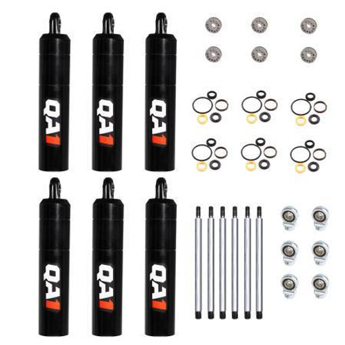 QA1 5Q7-DRY-6PK Shock, 5Q Series, Twintube, Rebuildable, 7 in. Travel, 2.062 in. OD, Dry Valve, Steel, Black Zinc Oxide, Set of 6