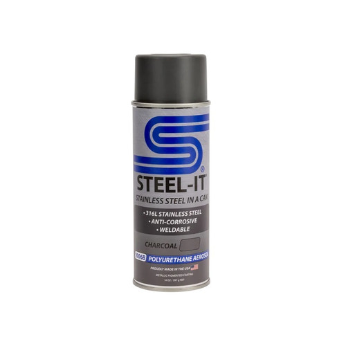 Steel-It STL1006B Paint, Stainless Steel in. a Can, Polyurethane, Weldable, Non-Corrosive, Charcoal, 14 oz Aerosol, Each