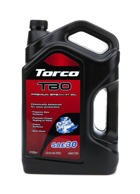Torco A100030LE Motor Oil, TBO Break-In, High Zinc, 30W, Conventional, 5 L Bottle, Each