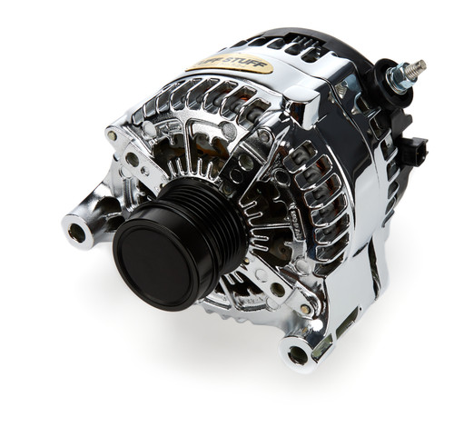Tuff-Stuff 7517C Alternator, 240 amps, 12V, External, 6-Rib Serpentine Pulley, Aluminum Case, Chrome, Jeep Gladiator / Wrangler JL / JT 2018-22, Each