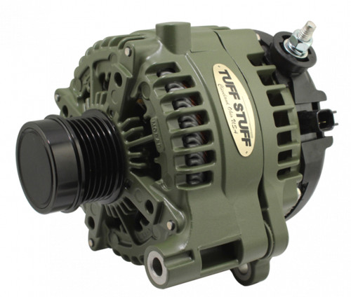 Tuff-Stuff 7517G Alternator, 240 amps, 12V, External, 6-Rib Serpentine Pulley, Aluminum Case, Army Green, Jeep Gladiator / Wrangler JL / JT 2018-22, Each