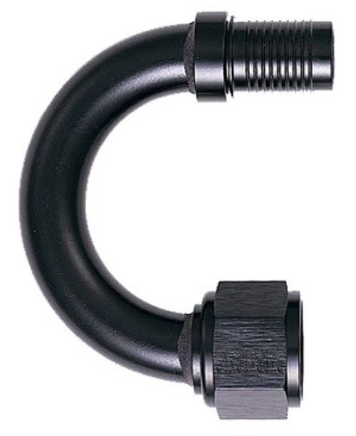 XRP-Xtreme Racing Prod. 221812 Fitting, Hose End, 180 Degree, 12 AN Hose Barb to 12 AN Female, Aluminum, Black Anodized, Each