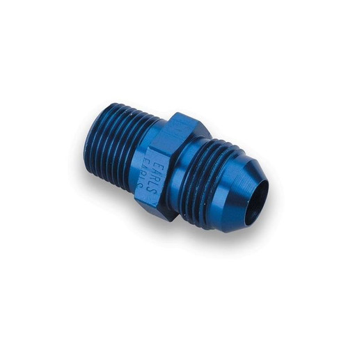 Earls 981606ERL Fitting -06 AN to 1/4 in. NPT, Straight, Aluminum, Blue, Each