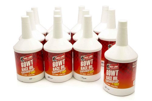 Redline Oil 10604 Motor Oil, 60WT Race Oil, High Zinc, 20W60, Synthetic, 1 qt Bottle, Set of 12