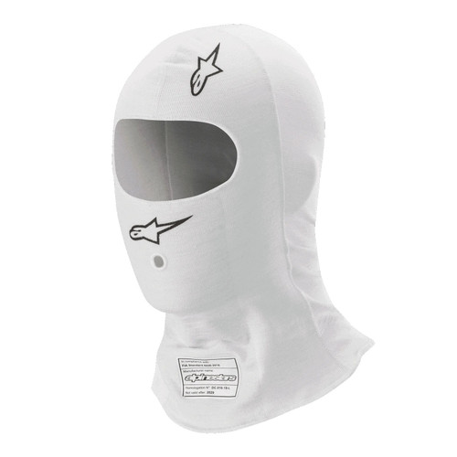 Alpinestars USA 4757224-20-S/M Race V3 Balaclava, Single Eyeport, SFI 3.3, FIA Approved, Lenzing FR, White, Black, Small/Medium, Each