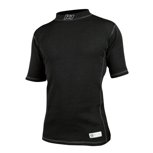 K1 Racegear 26-PSS-N-M Precision High Collar Underwear Top, Short Sleeve, Nomex, Black, Medium, Each