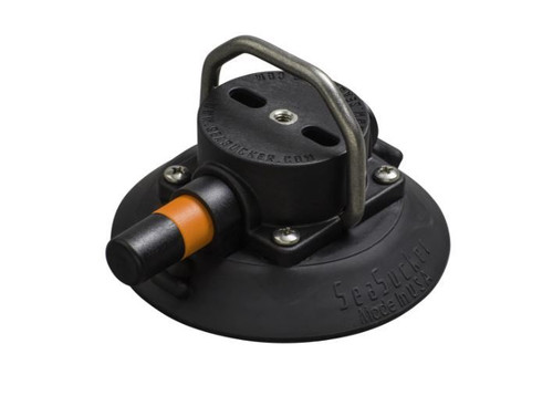 Seasucker VM1013B Tie Down Hanger, Wall Mount, Suction Cup Mount, Stainless D-Ring, Plastic, Black, Each