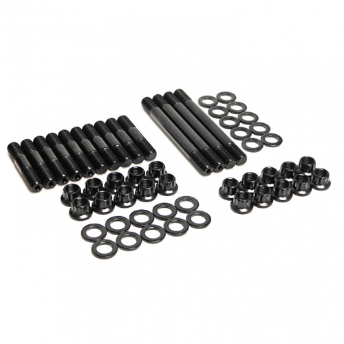 PRW Industries, Inc. 1031821 Cylinder Head Stud Kit, 12 Point Nuts, Chromoly, Black Oxide, Small Block Mopar, Kit