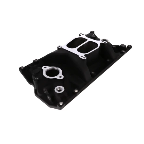 TSP 82007BK Small Block Chevy Carbureted Air Gap Intake Manifold, Vortec Heads, Black