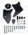 Tuff-Stuff 8495B Air Conditioning Bracket, Passenger Side, Head Mount, Steel, Black Powder Coat, Sanden SD508 Compressor, Short Water Pump, Big Block Chevy, Each