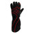 K1 Racegear 13-RS1-R-4XS Gloves, RS1, Driving, Double Layer, Nomex, Leather Palm, Elastic Cuff, Black / Red, 4X-Small, Pair
