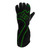 K1 Racegear 13-RS1-V-2XS Gloves, RS1, Driving, Double Layer, Nomex, Leather Palm, Elastic Cuff, Black / Green, 2X-Small, Pair