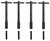 Moroso 68621 Valve Cover Fastener, Stud, 5/16-18 in. Thread, 1.375 in. Long, Wing Nuts, 5 in. Long, Aluminum, Black Powder Coat, Set of 4