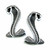 Ford M-1447-C Emblem, Cobra, Fender Badge, Plastic, Black / Chrome, Ford Mustang 2007-14, Pair