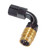 Jiffy-Tite 21306E Quick Release Adapter, 2000 Series, 90 Degree, 6 AN Female to Quick Release Socket, Valved, FKM Seal, Aluminum, Black / Gold Anodized, Each