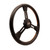 MPI USA MPI-D4-15 Steering Wheel, Dirt Racing, 15 in. Diameter, Flat, 3-Spoke, Black Foam Grip, Aluminum, Black Anodized / Natural, Each