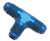 Russell 661020 Fitting, Adapter Tee, 6 AN Male x 6 AN Male x 6 AN Male, Aluminum, Blue Anodized, Each