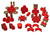 Energy Suspension 7.18101R Bushing Kit, Hyper-Flex, Suspension Bushings, Control Arm/Strut Rod/Endlinks, Polyurethane/Steel, Red/Cadmium, Nissan Z 1970-73, Kit