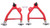 Bmr Suspension AA042R Control Arm, Tubular, Lower, Bushing, Spherical Rod End, Steel, Red Powder Coat, Ford Mustang 1994-2004, Kit