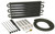 Derale 13203 Fluid Cooler, 16.625 x 7.625 x 0.750 in, Tube Type, 11/32 in Hose Barb Inlet / Outlet, Fitting / Hardware / Hose, Aluminum / Copper, Black Powder Coat, Automatic Transmission, Kit