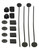 Derale 16744 Electric Fan Mount Kit, Push Through Radiator Style, Nylon, Black, Set of 4