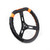 Mpi Usa MPI-KD-14 Steering Wheel, Dirt Karting, 13-3/4 in Diameter, 3-Spoke, 2 in Dish, Flat Top, Plastic Grip, Orange Stripe, Aluminum, Black, Each