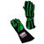 Rjs Safety 600090158 Driving Gloves, Skeleton, SFI 3.3/5, Double Layer, Nomex, Black / Green, Large, Pair