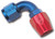 Russell 610150 Fitting, Hose End, Full Flow, 90 Degree, 4 AN Hose to 4 AN Female, Aluminum, Blue / Red Anodized, Each