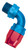 Russell 612090 Fitting, Hose End, Full Flow Swivel, 90 Degree, 6 AN Hose to 1/4 in NPT Male, Swivel, Aluminum, Blue / Red Anodized, Each