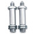 Russell 641490 Fitting, Thru The Frame, Adapter, Straight, 3 AN Male to 1/8 in NPT Male, 2 in Long, Steel, Natural, Pair