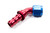 Aeroquip FCM1524 Fitting, Hose End, AQP Socketless, 45 Degree, 10 AN Hose Barb to 10 AN Female, Aluminum, Blue / Red Anodized, Each