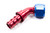 Aeroquip FCM1525 Fitting, Hose End, AQP Socketless, 45 Degree, 12 AN Hose Barb to 12 AN Female, Aluminum, Blue / Red Anodized, Each