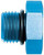 Aeroquip FCM3724 Fitting, Plug, 6 AN, O-Ring, Hex Head, Aluminum, Blue Anodized, Each