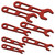 Billet Specialties 67007 AN Wrench Set, Single End, 7 Piece, 3 AN to 16 AN, Aluminum, Red Anodized, Kit