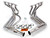 Dougs Headers D381-C Headers, SideMount, 2-1/8 in Primary, 4 in Collector, Steel, Chrome, Big Block Chevy, Chevy Corvette 1963-82, Pair