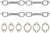 Fel-Pro MS 9492 B Exhaust Manifold / Header Gasket, 1.350 x 1.250 in Square End Ports, 1.470 x 1.250 in Square Center Port, Composite, Ford Y-Block, Kit