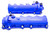 Ford M-6582-FR3VBL Valve Cover, Short, Gaskets / Fasteners, Ford Racing Logo, Aluminum, Blue Powder Coat, 3 Valve, Ford Modular, Pair