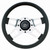 Grant 415 Steering Wheel, Challenger, 13-1/2 in Diameter, 3 in Dish, 4-Spoke, Black Foam Grip, Steel, Silver Paint, Each