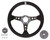 Grant 694 Steering Wheel, Performance and Race, 13-3/4 in Diameter, 3-1/2 in Dish, 3-Spoke, Black Suede Grip, Gray Stripe, Aluminum, Black Anodized, Each