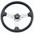 Grant 739 Steering Wheel, Elite GT, 14 in Diameter, 3-3/4 in Dish, 3-Spoke, Black Vinyl Grip, Aluminum, Polished, Each
